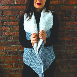 Draped Shearling Vest